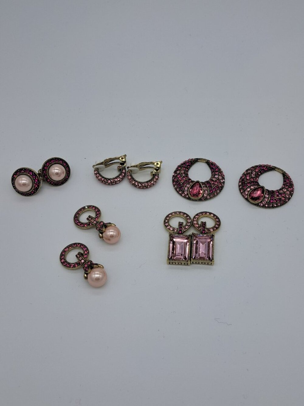 Heidi Daus Vintage Sparkling 5 pair Interchangeable Earring Set